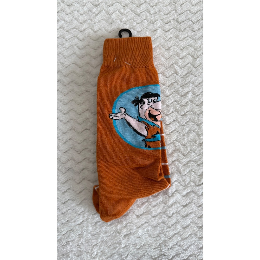 Fred Flintstone The Flintstones Orange Striped Crew Socks Hanna-Barbera Retro
